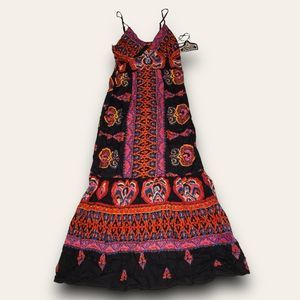 Angie Maxi Dress Hippie Maxi Midi Paisley Sundress NWT